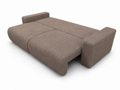 Sofa Lumo 3-osobowa wolnostojąca, gruby sztruks, pojemnik, funkcja spania