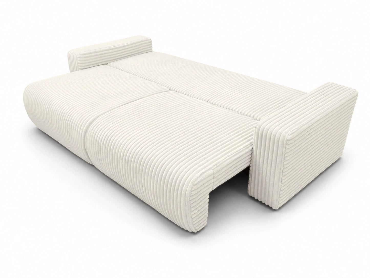 Sofa Lumo 3-osobowa wolnostojąca, gruby sztruks, pojemnik, funkcja spania
