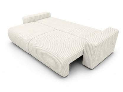 Sofa Lumo 3-osobowa wolnostojąca, gruby sztruks, pojemnik, funkcja spania