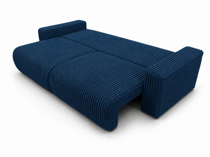 Sofa Lumo 3-osobowa wolnostojąca, gruby sztruks, pojemnik, funkcja spania