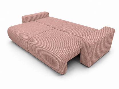 Sofa Lumo 3-osobowa wolnostojąca, gruby sztruks, pojemnik, funkcja spania