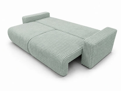 Sofa Lumo 3-osobowa wolnostojąca, gruby sztruks, pojemnik, funkcja spania