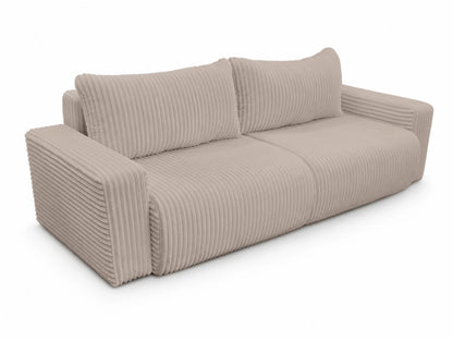 Sofa Lumo 3-osobowa wolnostojąca, gruby sztruks, pojemnik, funkcja spania