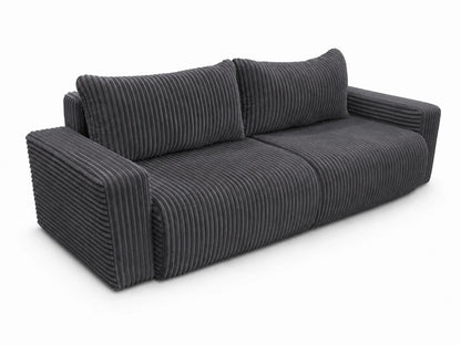 Sofa Lumo 3-osobowa wolnostojąca, gruby sztruks, pojemnik, funkcja spania
