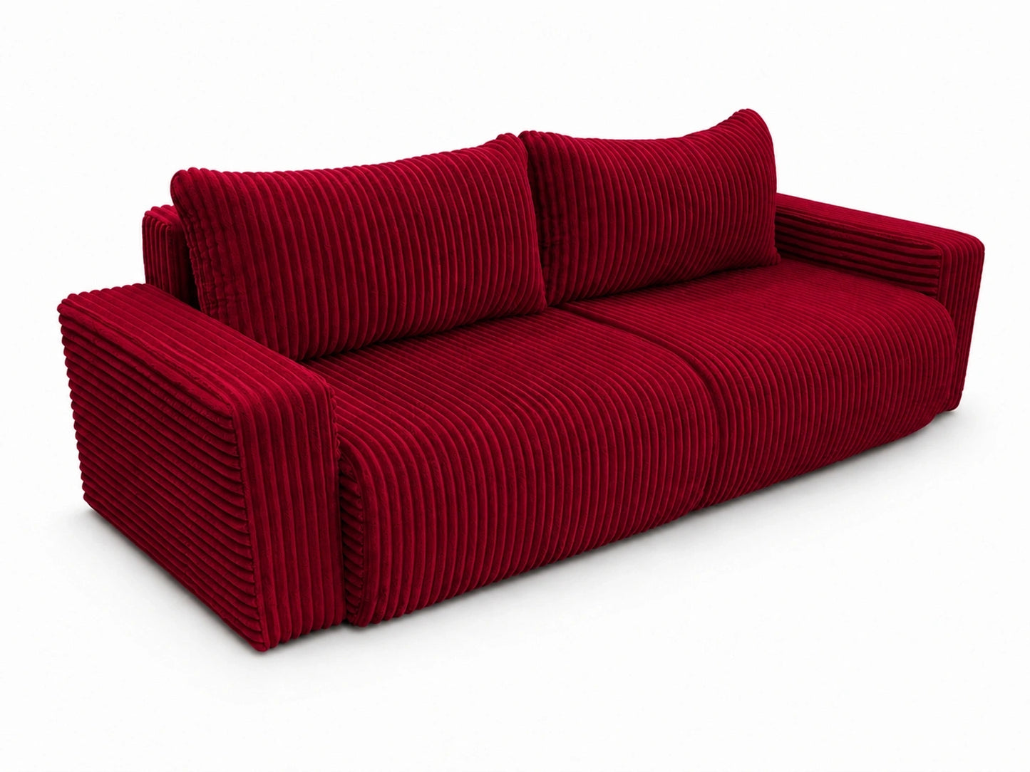 Sofa Lumo 3-osobowa wolnostojąca, gruby sztruks, pojemnik, funkcja spania