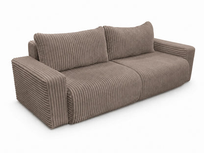 Sofa Lumo 3-osobowa wolnostojąca, gruby sztruks, pojemnik, funkcja spania