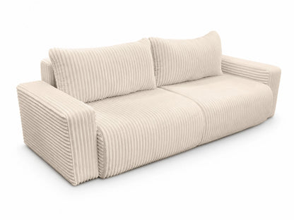 Sofa Lumo 3-osobowa wolnostojąca, gruby sztruks, pojemnik, funkcja spania