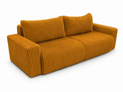 Sofa Lumo 3-osobowa wolnostojąca, gruby sztruks, pojemnik, funkcja spania