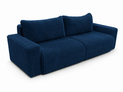 Sofa Lumo 3-osobowa wolnostojąca, gruby sztruks, pojemnik, funkcja spania