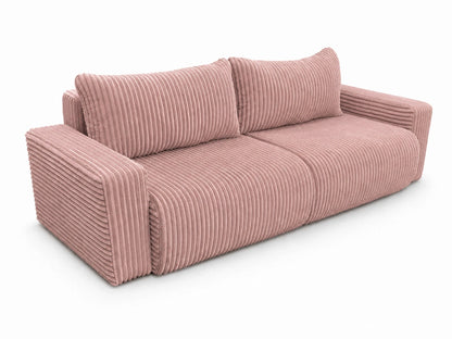 Sofa Lumo 3-osobowa wolnostojąca, gruby sztruks, pojemnik, funkcja spania