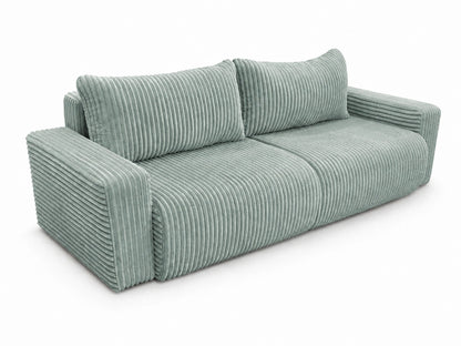 Sofa Lumo 3-osobowa wolnostojąca, gruby sztruks, pojemnik, funkcja spania