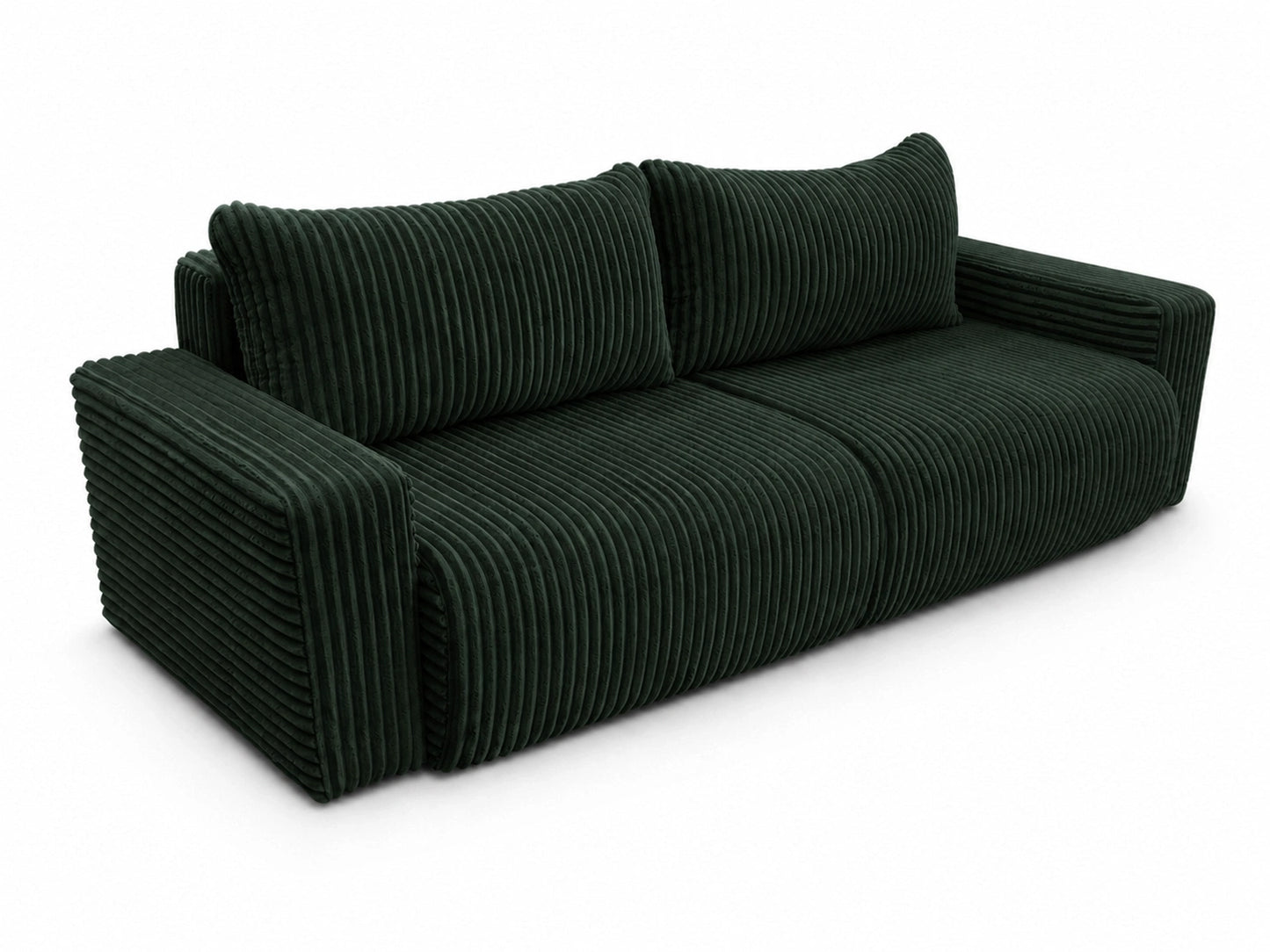 Sofa Lumo 3-osobowa wolnostojąca, gruby sztruks, pojemnik, funkcja spania