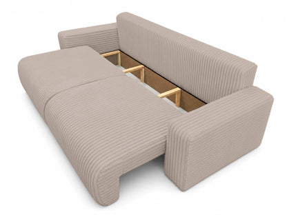 Sofa Lumo 3-osobowa wolnostojąca, gruby sztruks, pojemnik, funkcja spania