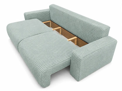 Sofa Lumo 3-osobowa wolnostojąca, gruby sztruks, pojemnik, funkcja spania