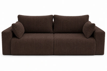 Sofa Lumo 3-osobowa wolnostojąca, gruby sztruks, pojemnik, funkcja spania
