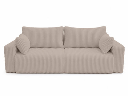 Sofa Lumo 3-osobowa wolnostojąca, gruby sztruks, pojemnik, funkcja spania