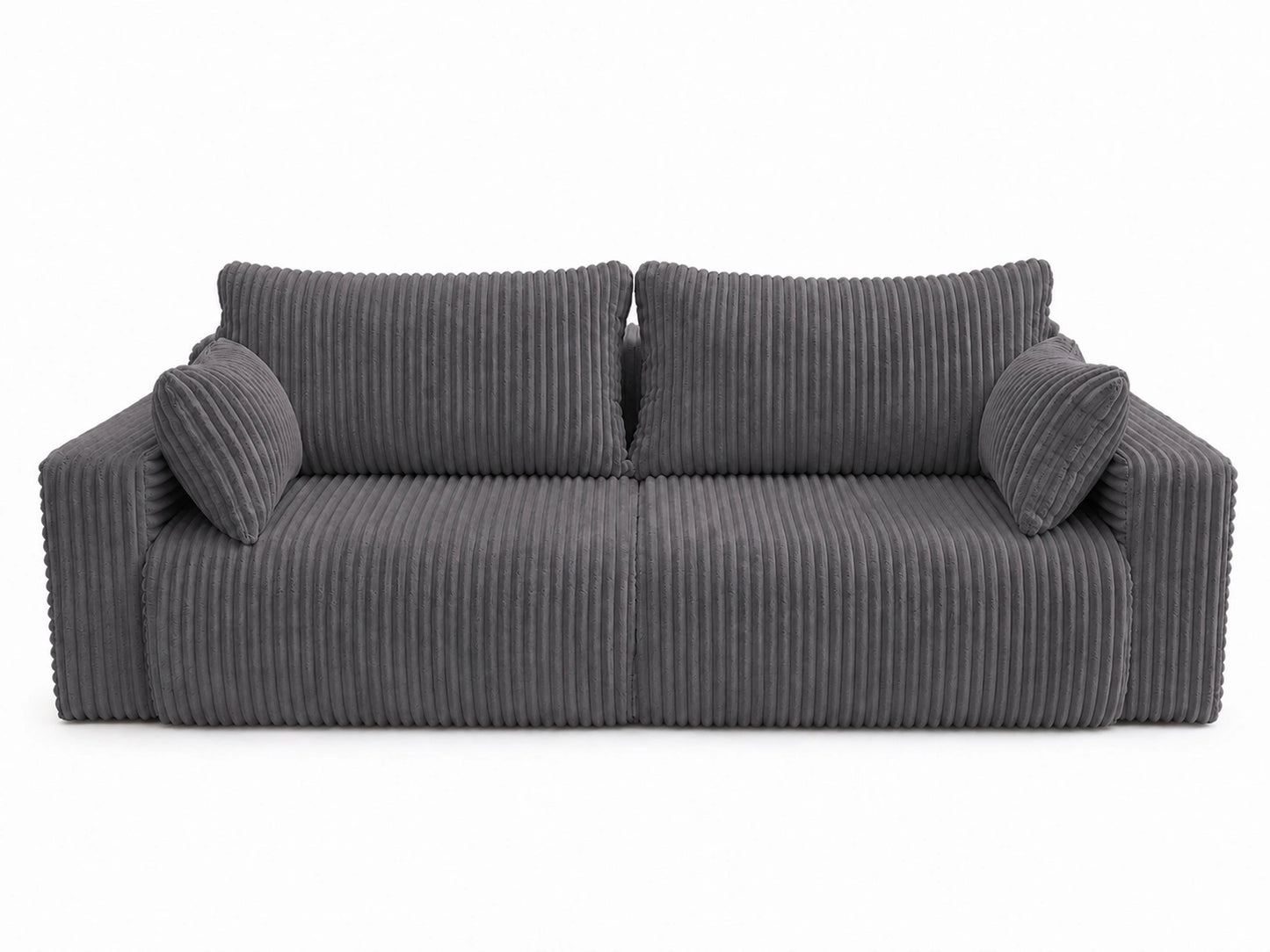 Sofa Lumo 3-osobowa wolnostojąca, gruby sztruks, pojemnik, funkcja spania