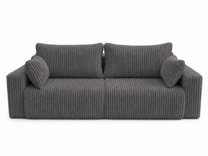 Sofa Lumo 3-osobowa wolnostojąca, gruby sztruks, pojemnik, funkcja spania