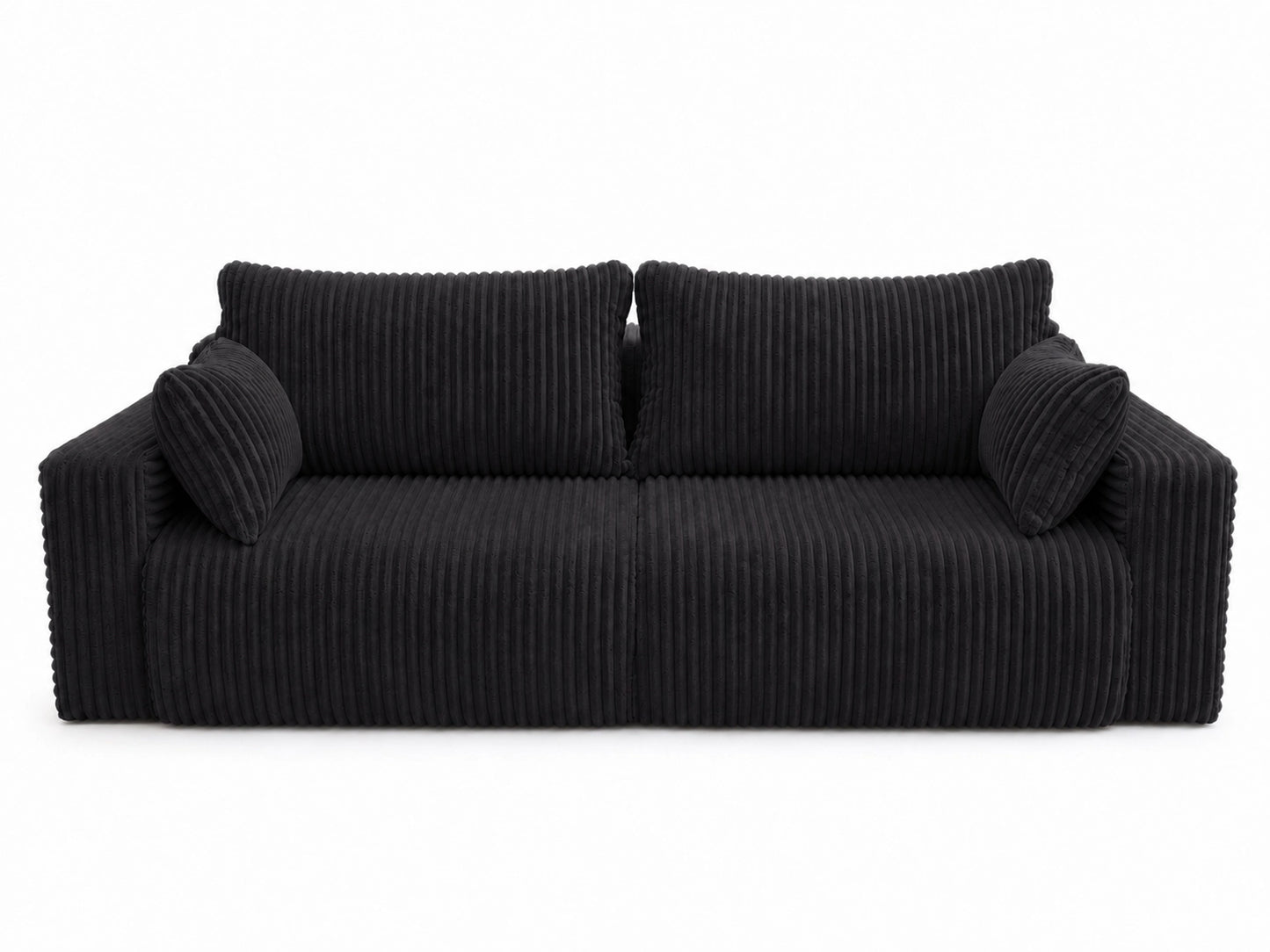 Sofa Lumo 3-osobowa wolnostojąca, gruby sztruks, pojemnik, funkcja spania