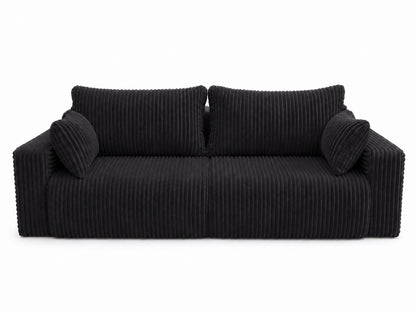 Sofa Lumo 3-osobowa wolnostojąca, gruby sztruks, pojemnik, funkcja spania