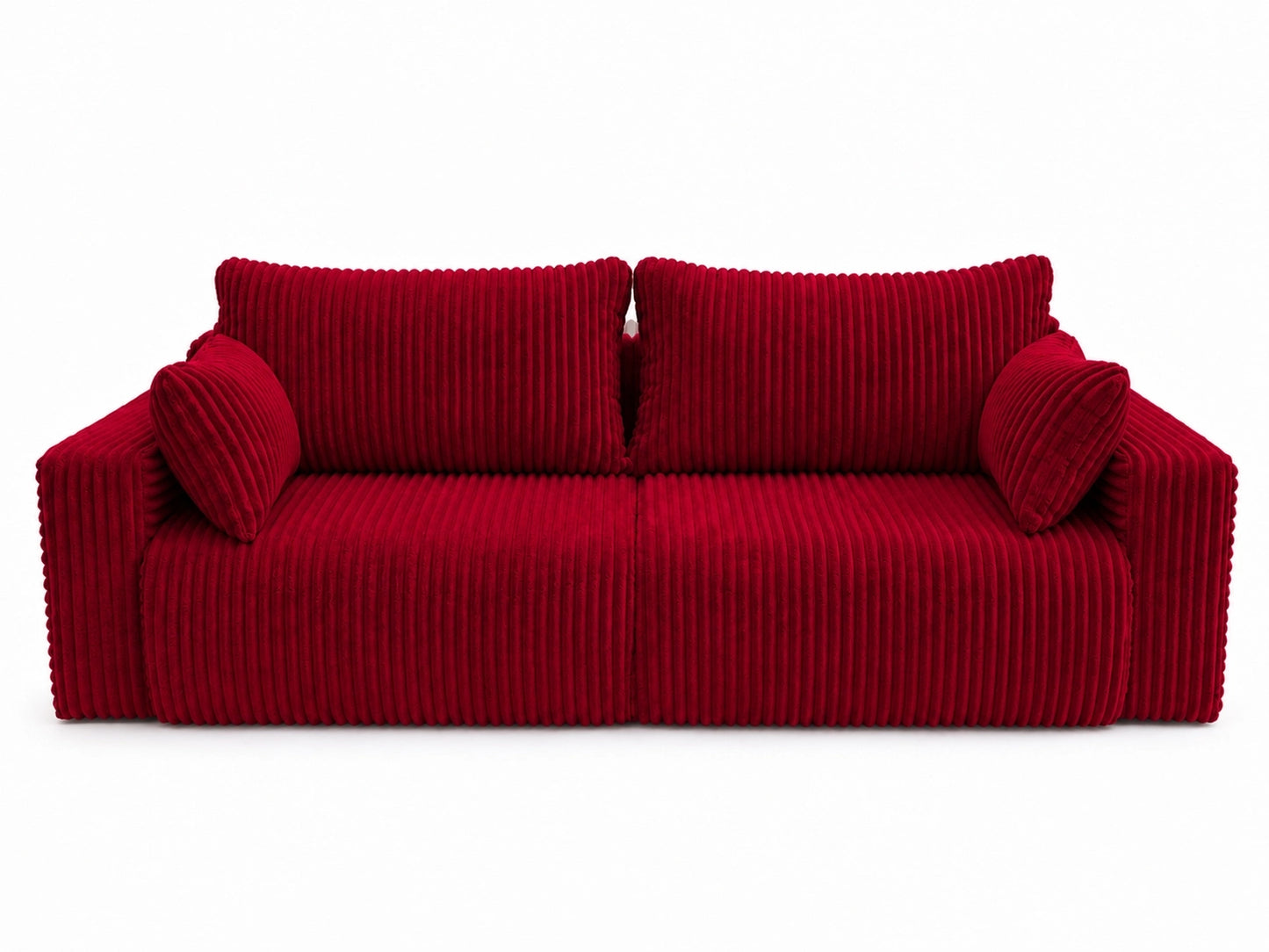Sofa Lumo 3-osobowa wolnostojąca, gruby sztruks, pojemnik, funkcja spania
