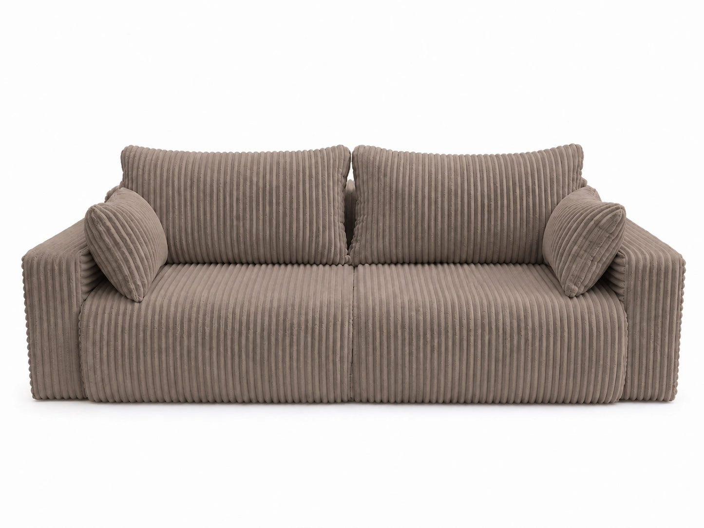 Sofa Lumo 3-osobowa wolnostojąca, gruby sztruks, pojemnik, funkcja spania