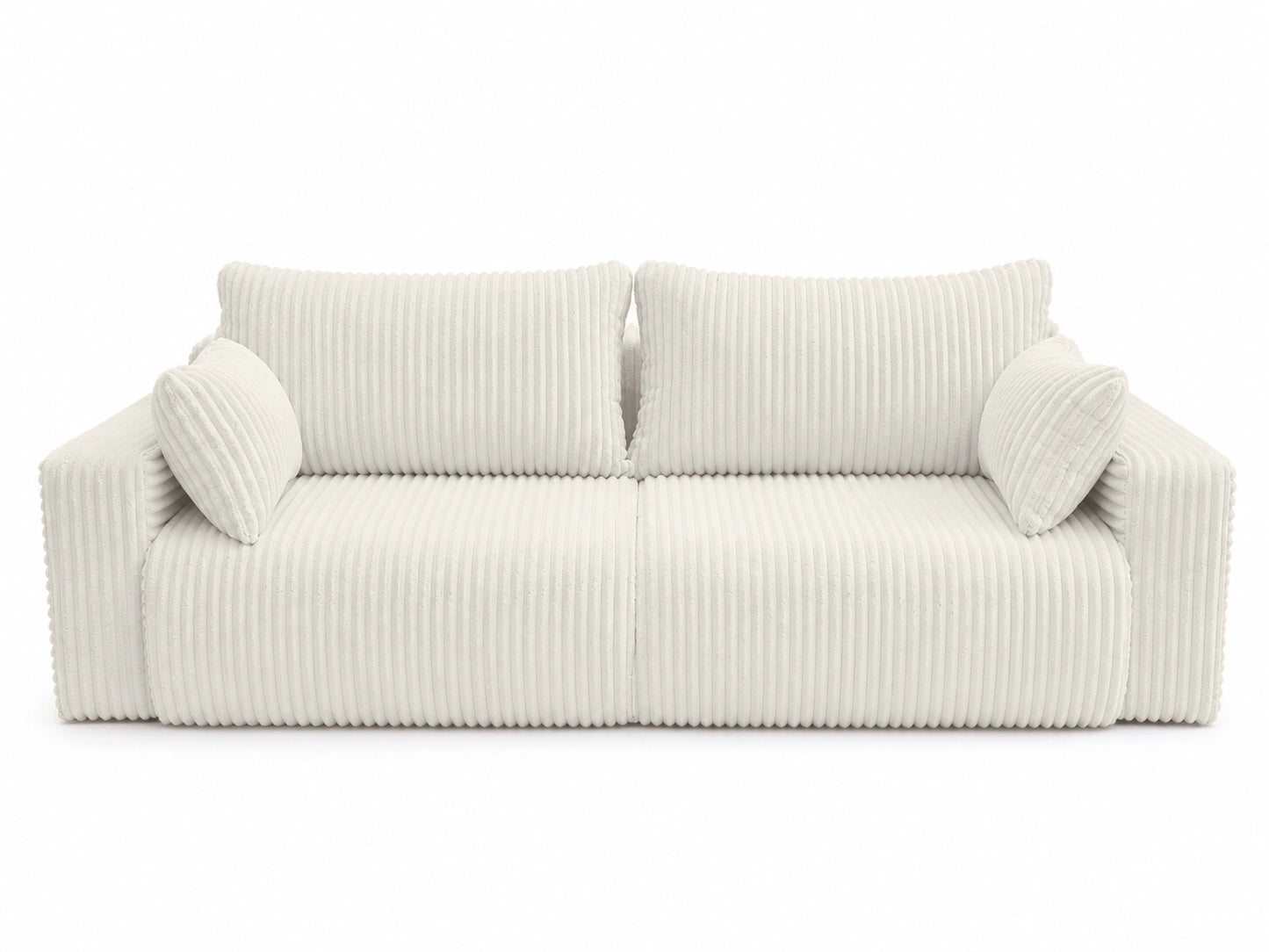 Sofa Lumo 3-osobowa wolnostojąca, gruby sztruks, pojemnik, funkcja spania