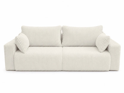 Sofa Lumo 3-osobowa wolnostojąca, gruby sztruks, pojemnik, funkcja spania