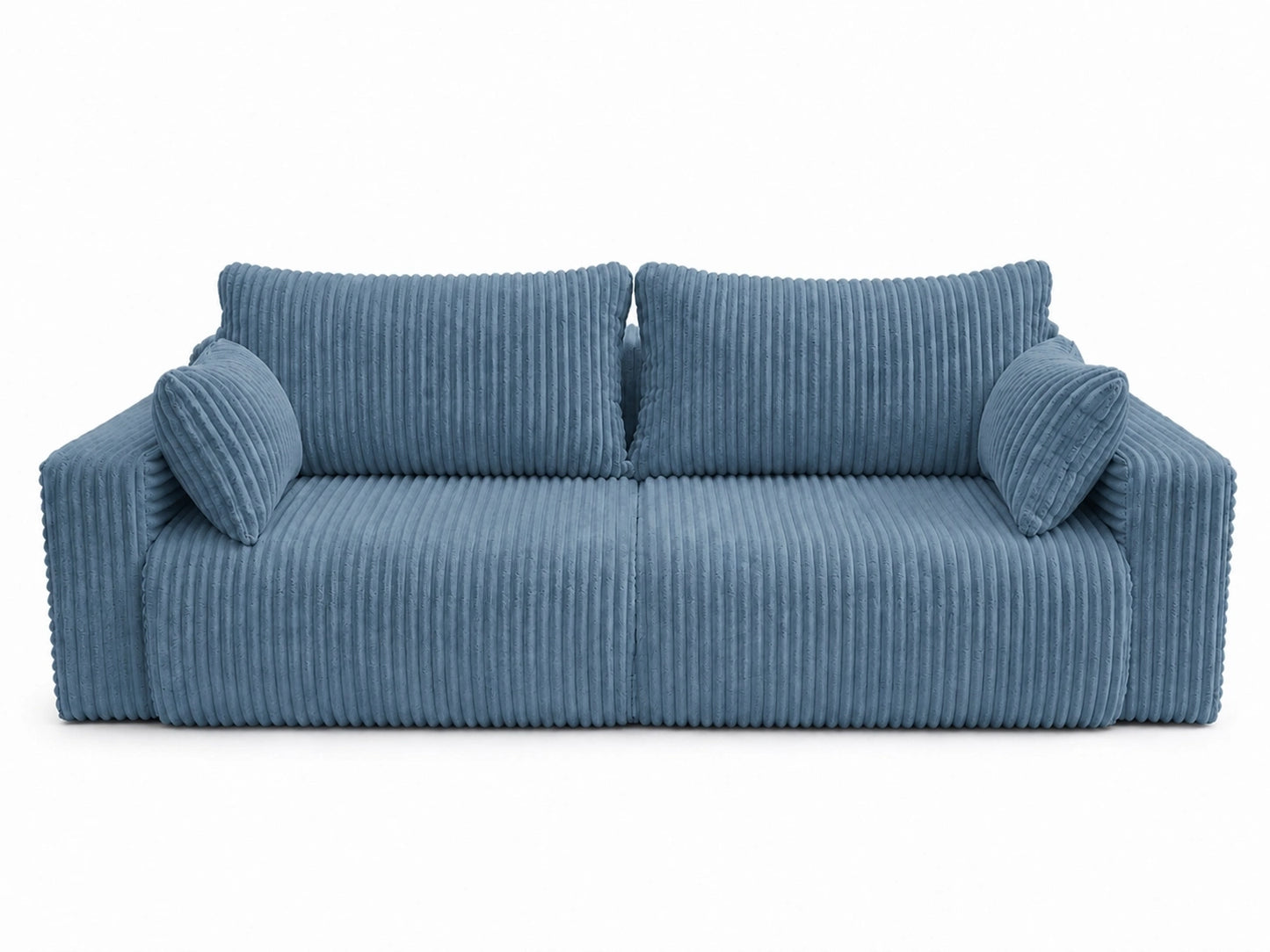 Sofa Lumo 3-osobowa wolnostojąca, gruby sztruks, pojemnik, funkcja spania