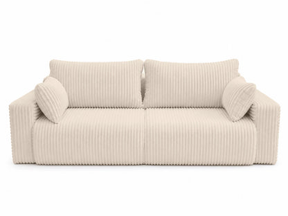 Sofa Lumo 3-osobowa wolnostojąca, gruby sztruks, pojemnik, funkcja spania
