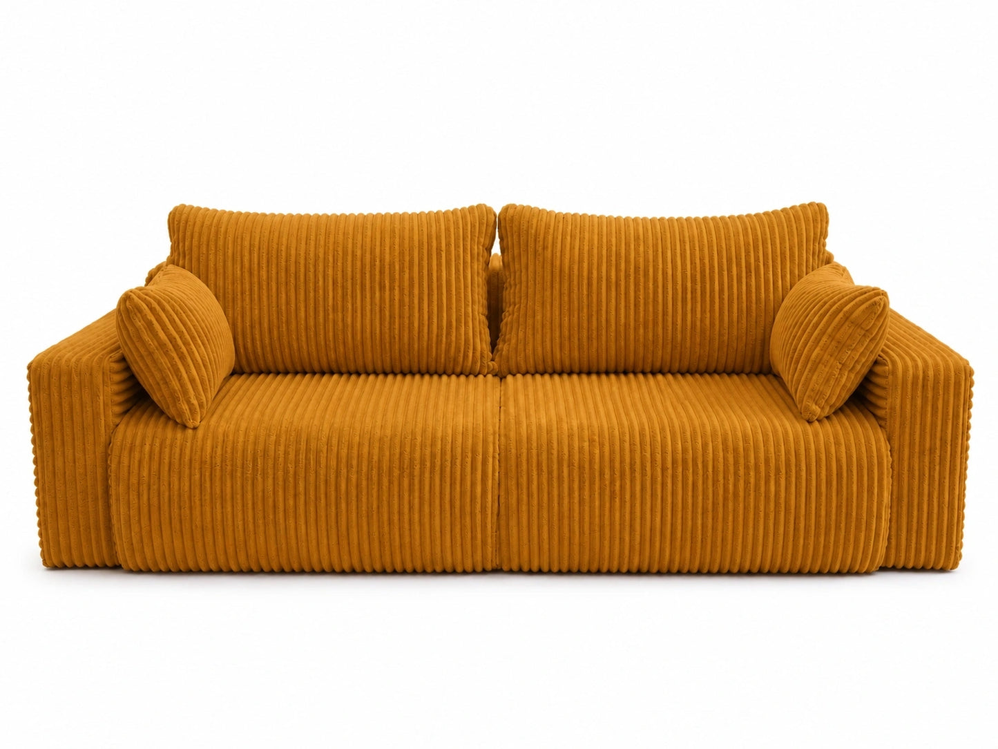 Sofa Lumo 3-osobowa wolnostojąca, gruby sztruks, pojemnik, funkcja spania