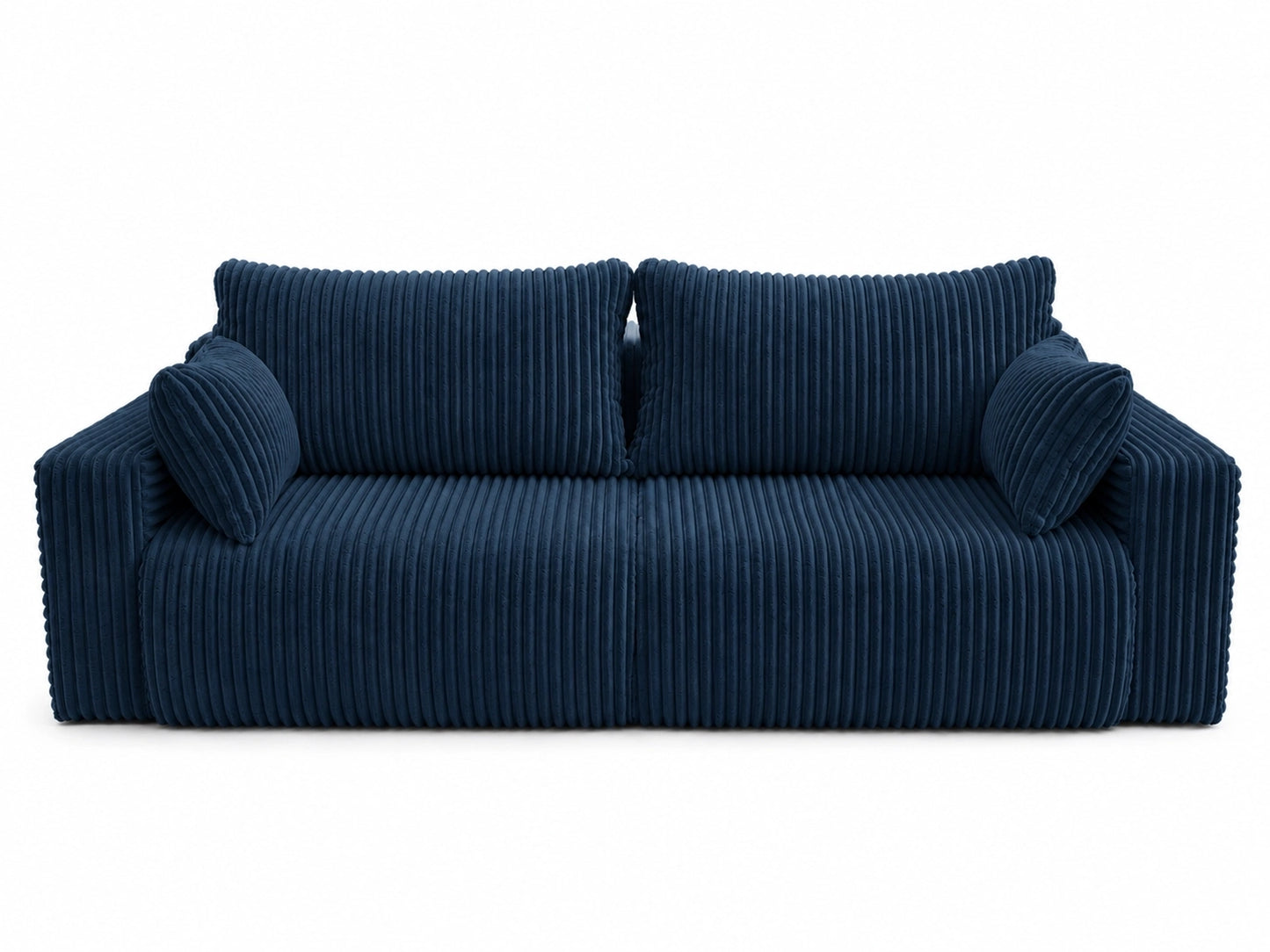 Sofa Lumo 3-osobowa wolnostojąca, gruby sztruks, pojemnik, funkcja spania
