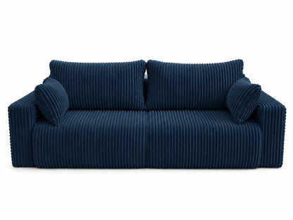 Sofa Lumo 3-osobowa wolnostojąca, gruby sztruks, pojemnik, funkcja spania