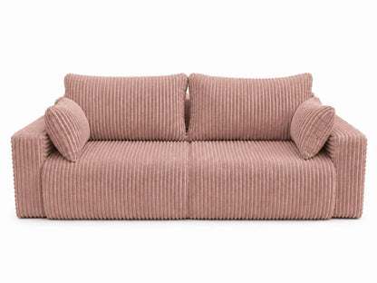 Sofa Lumo 3-osobowa wolnostojąca, gruby sztruks, pojemnik, funkcja spania