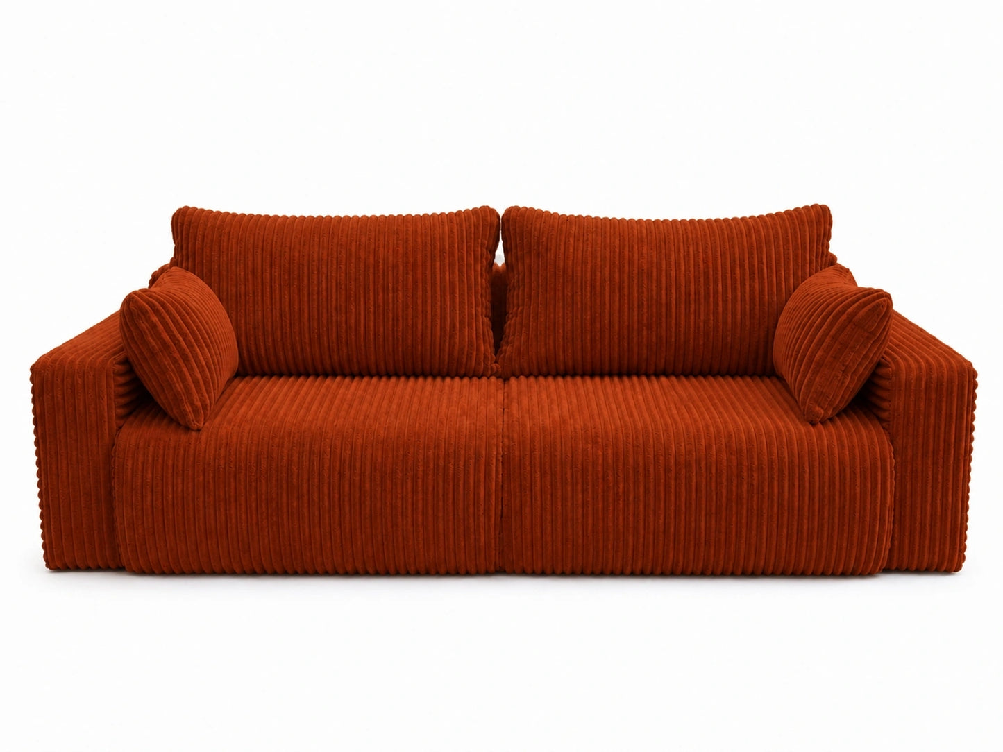 Sofa Lumo 3-osobowa wolnostojąca, gruby sztruks, pojemnik, funkcja spania