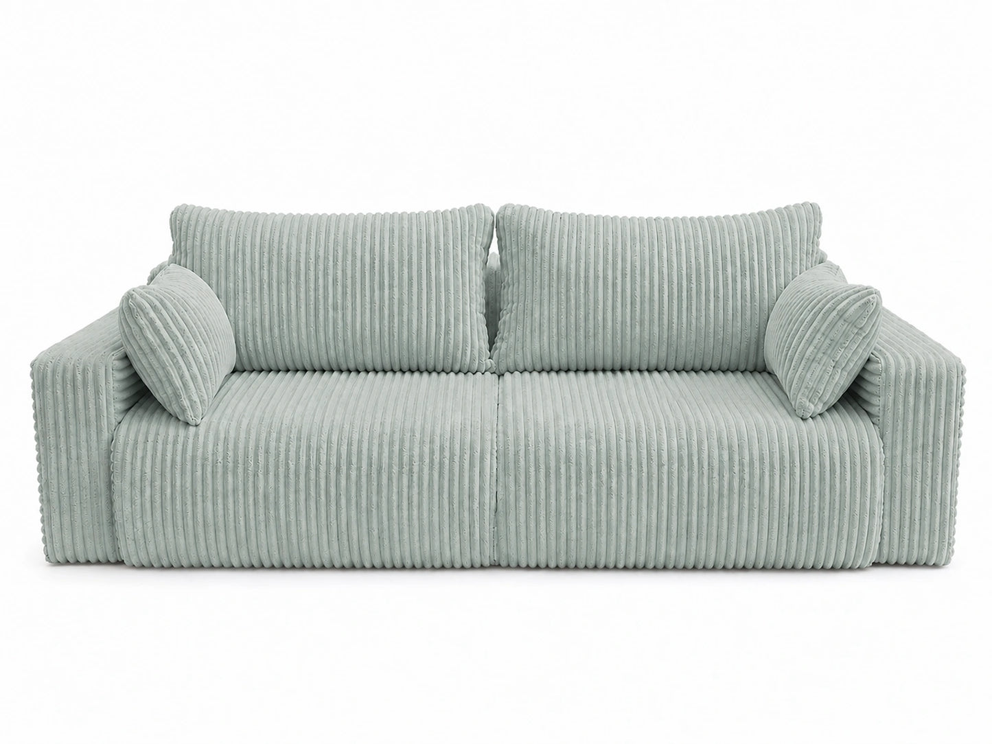 Sofa Lumo 3-osobowa wolnostojąca, gruby sztruks, pojemnik, funkcja spania