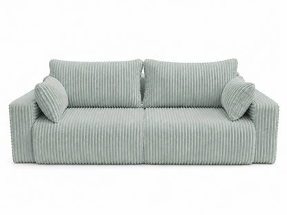 Sofa Lumo 3-osobowa wolnostojąca, gruby sztruks, pojemnik, funkcja spania