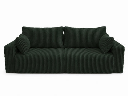 Sofa Lumo 3-osobowa wolnostojąca, gruby sztruks, pojemnik, funkcja spania