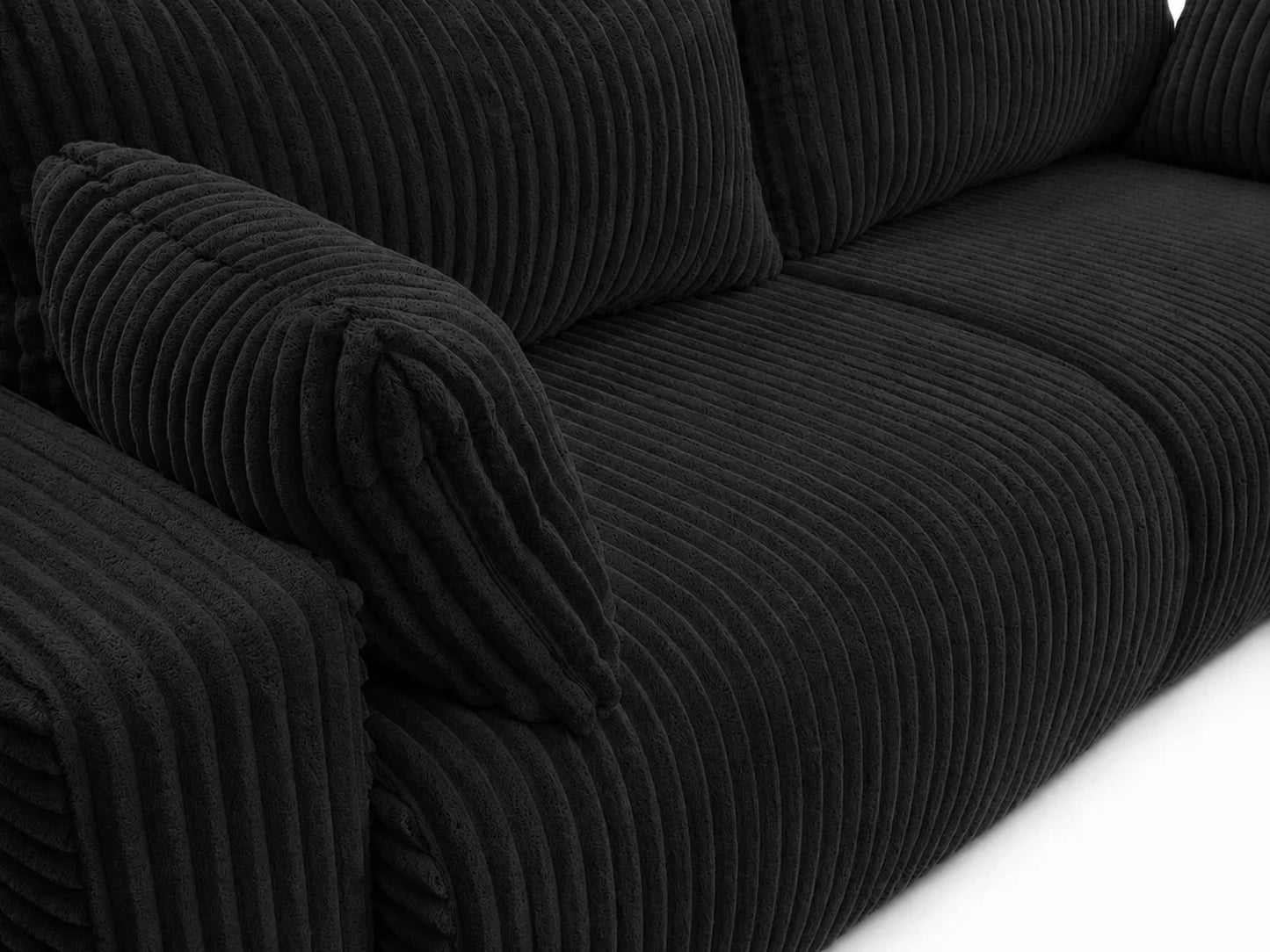 Sofa Lumo 3-osobowa wolnostojąca, gruby sztruks, pojemnik, funkcja spania