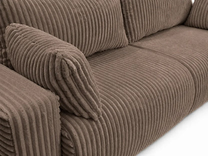 Sofa Lumo 3-osobowa wolnostojąca, gruby sztruks, pojemnik, funkcja spania