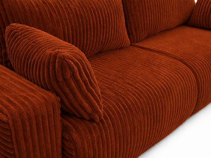 Sofa Lumo 3-osobowa wolnostojąca, gruby sztruks, pojemnik, funkcja spania
