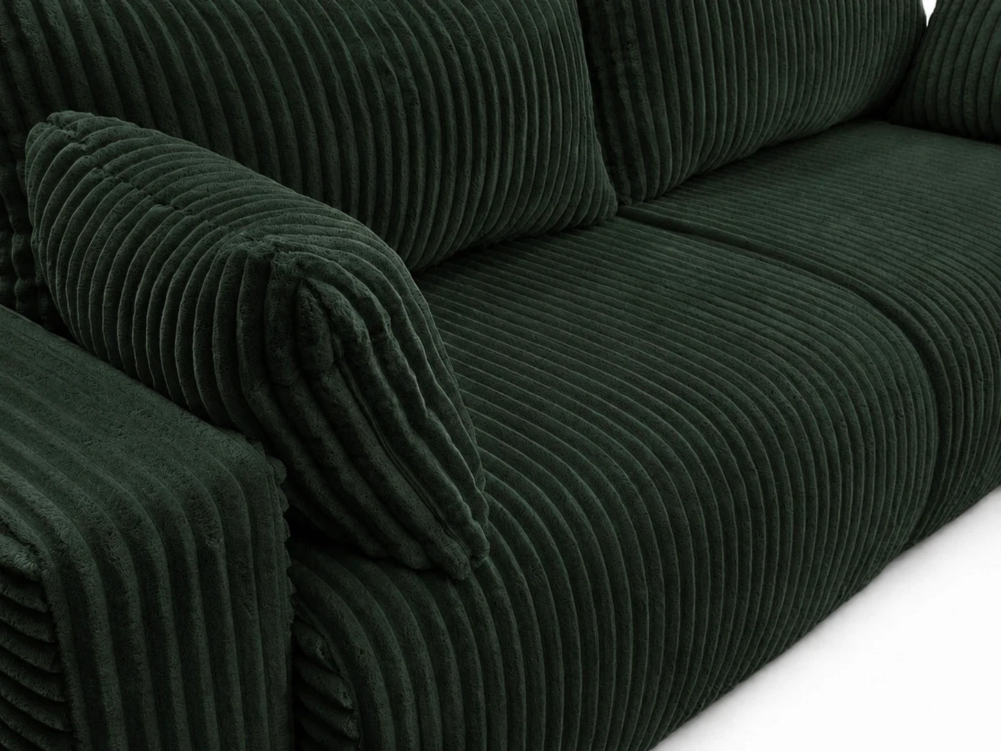 Sofa Lumo 3-osobowa wolnostojąca, gruby sztruks, pojemnik, funkcja spania