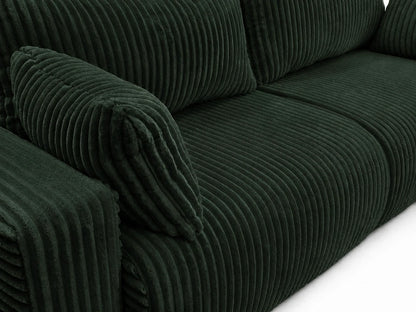 Sofa Lumo 3-osobowa wolnostojąca, gruby sztruks, pojemnik, funkcja spania