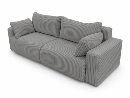 Sofa Lumo 3-osobowa wolnostojąca, gruby sztruks, pojemnik, funkcja spania