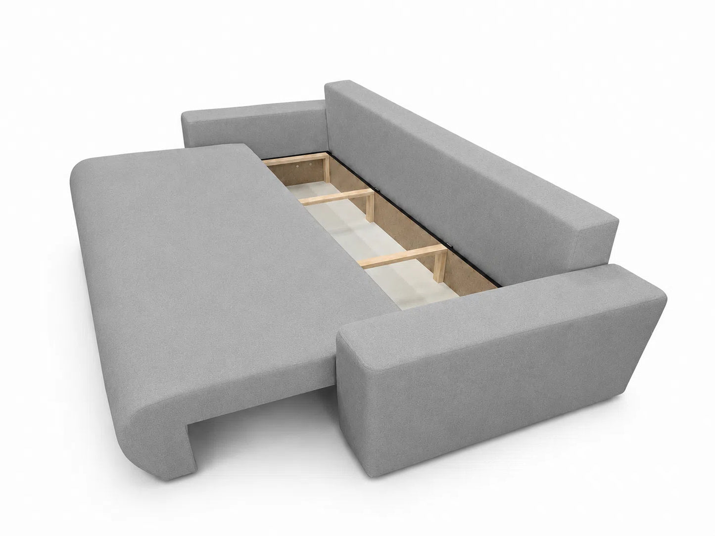 Sofa Nola– nowoczesna sofa rozkładana z pojemnikiem, tkanina łatwoczyszcząca Velo