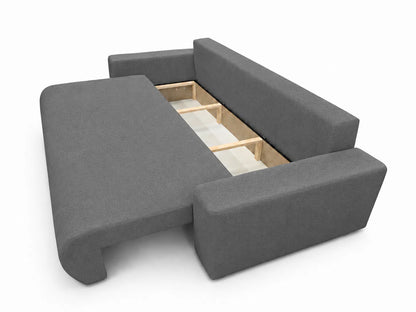 Sofa Nola– nowoczesna sofa rozkładana z pojemnikiem, tkanina łatwoczyszcząca Velo