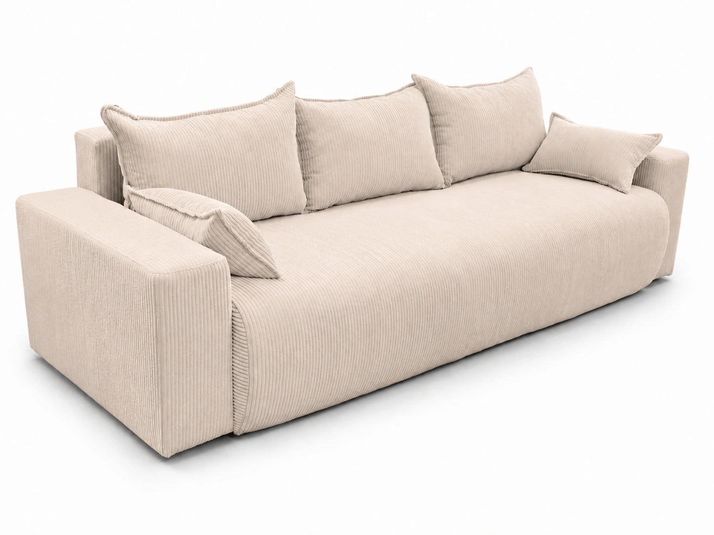 Sofa Nola – nowoczesna sofa rozkładana 3-osobowa, tkanina sztruksowa Poso