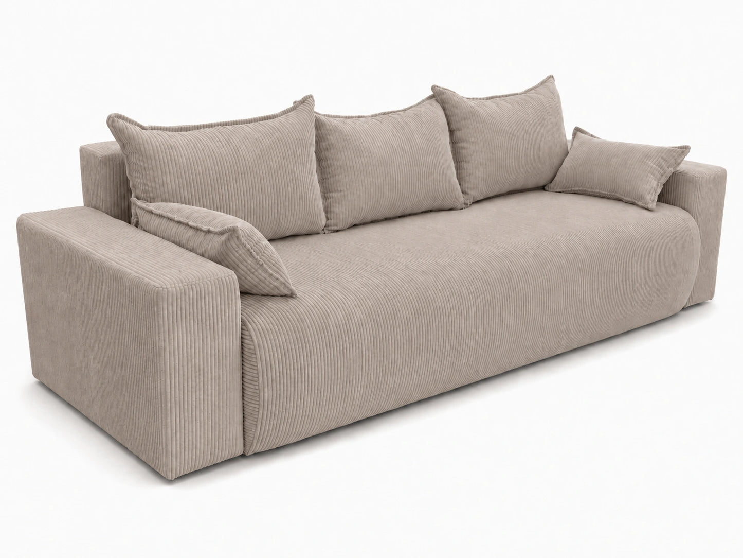 Sofa Nola – nowoczesna sofa rozkładana 3-osobowa, tkanina sztruksowa Poso