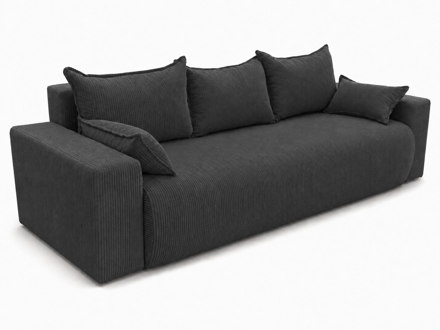 Sofa Nola – nowoczesna sofa rozkładana 3-osobowa, tkanina sztruksowa Poso