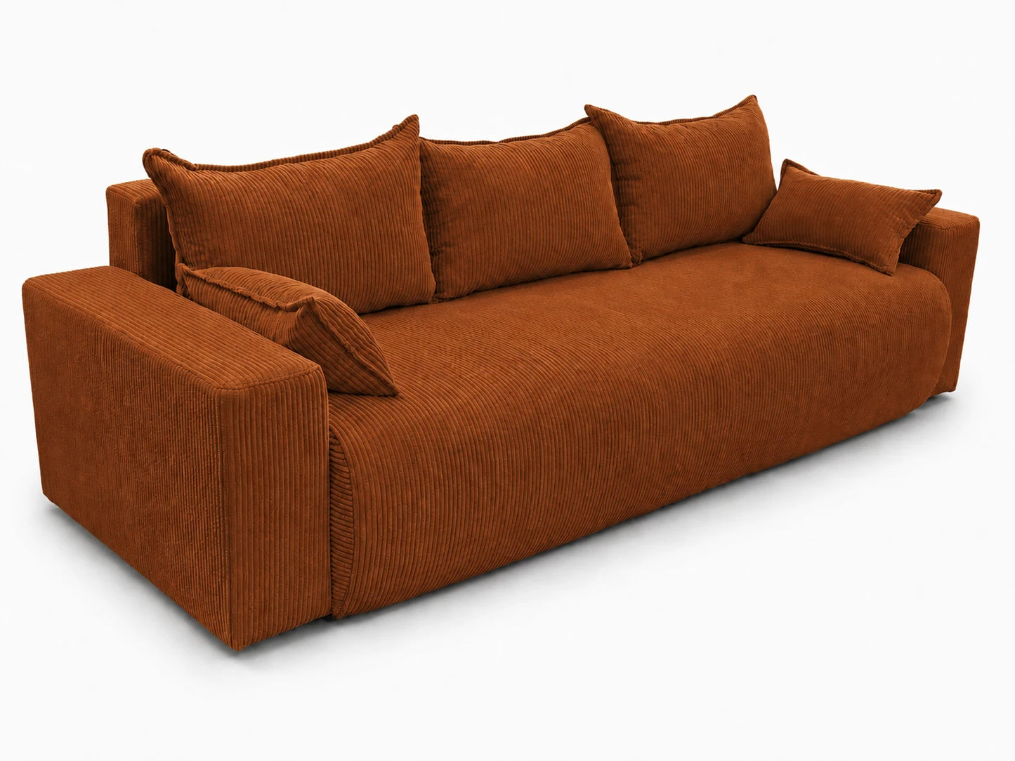 Sofa Nola – nowoczesna sofa rozkładana 3-osobowa, tkanina sztruksowa Poso